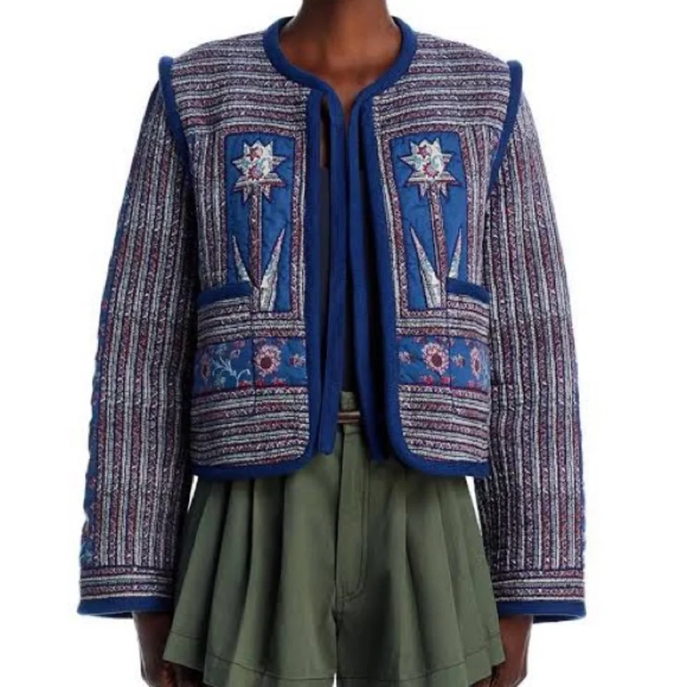 Sea New York blue flower quilted cotton Jacket - Picture 10 of 11